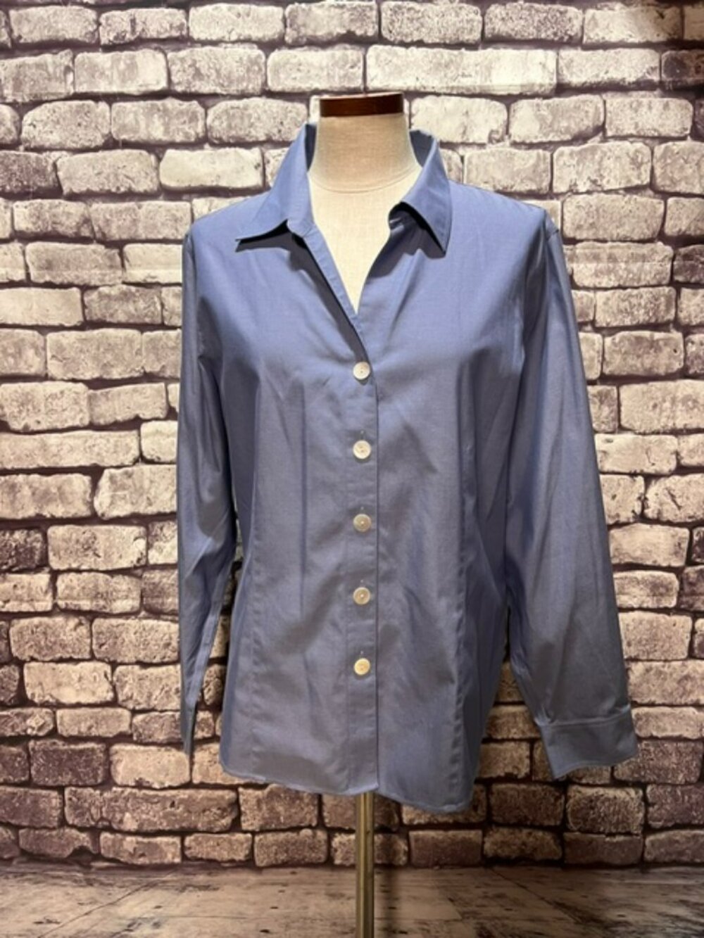 Coldwater Creek Blue Button Down Blouse Size XL